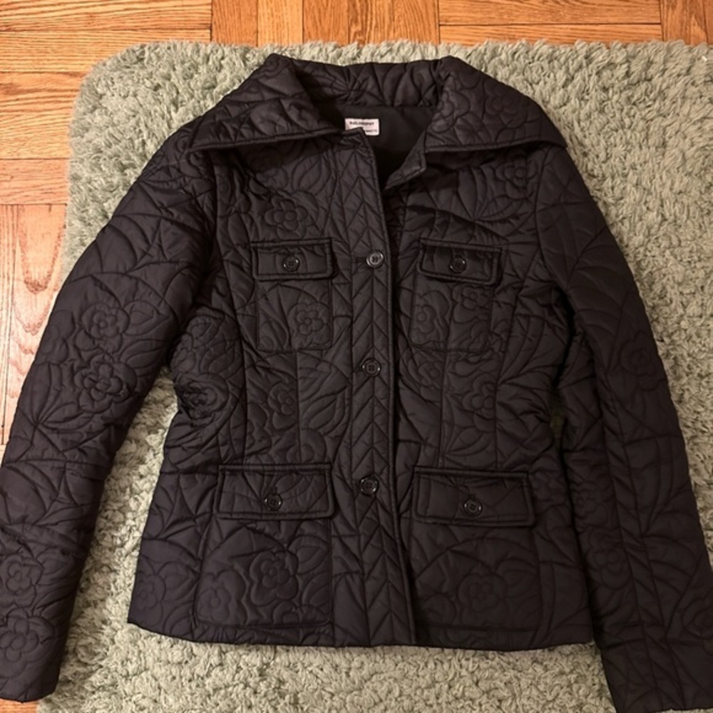 Women’s Philosphy di Alberta Ferretti Black Quilted Floral Jacket Size Small